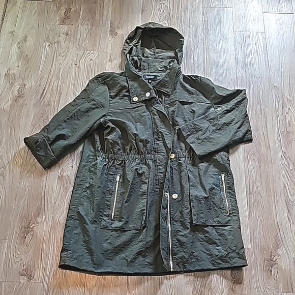 Lightweight Packable Rain & Wind Resistant Trench Coat Jacket 2x Jones & Co - Picture 2 of 7